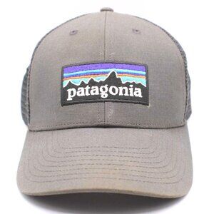 Patagonia Trucker Baseball Hat Cap Gray Mesh Snap Back Adjustable Large Logo